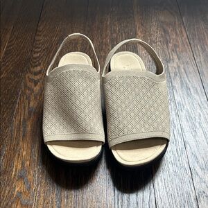 Traq by Alegria Beige Slingback Sandals